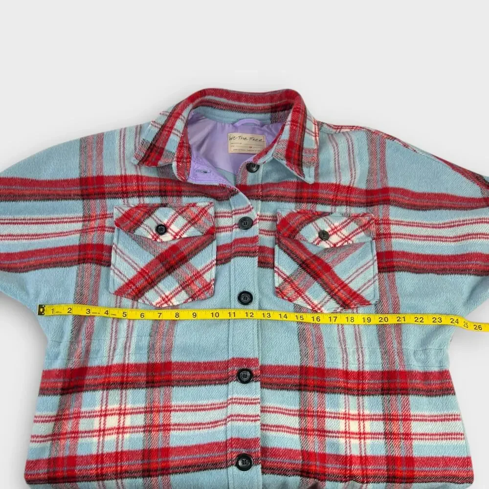 We The Free Down For You Plaid Shirt Jacket Size Medium